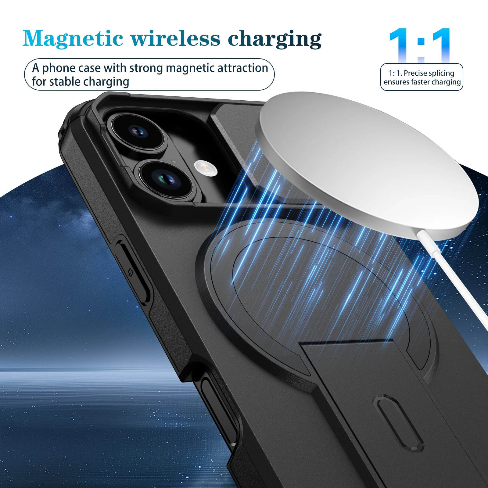 

Stand Protective Back Cover Case for Iphone 17 Pro Max Air 15 16 16e 14 Plus 12 13 Pro Iphone17 Hard Cover for Iphone 17