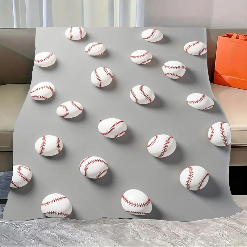 

1 шт. фланелевое одеяло с бейсбольным принтом, мягкое уютное одеяло для любителей спорта — идеально подходит для дивана или кровати