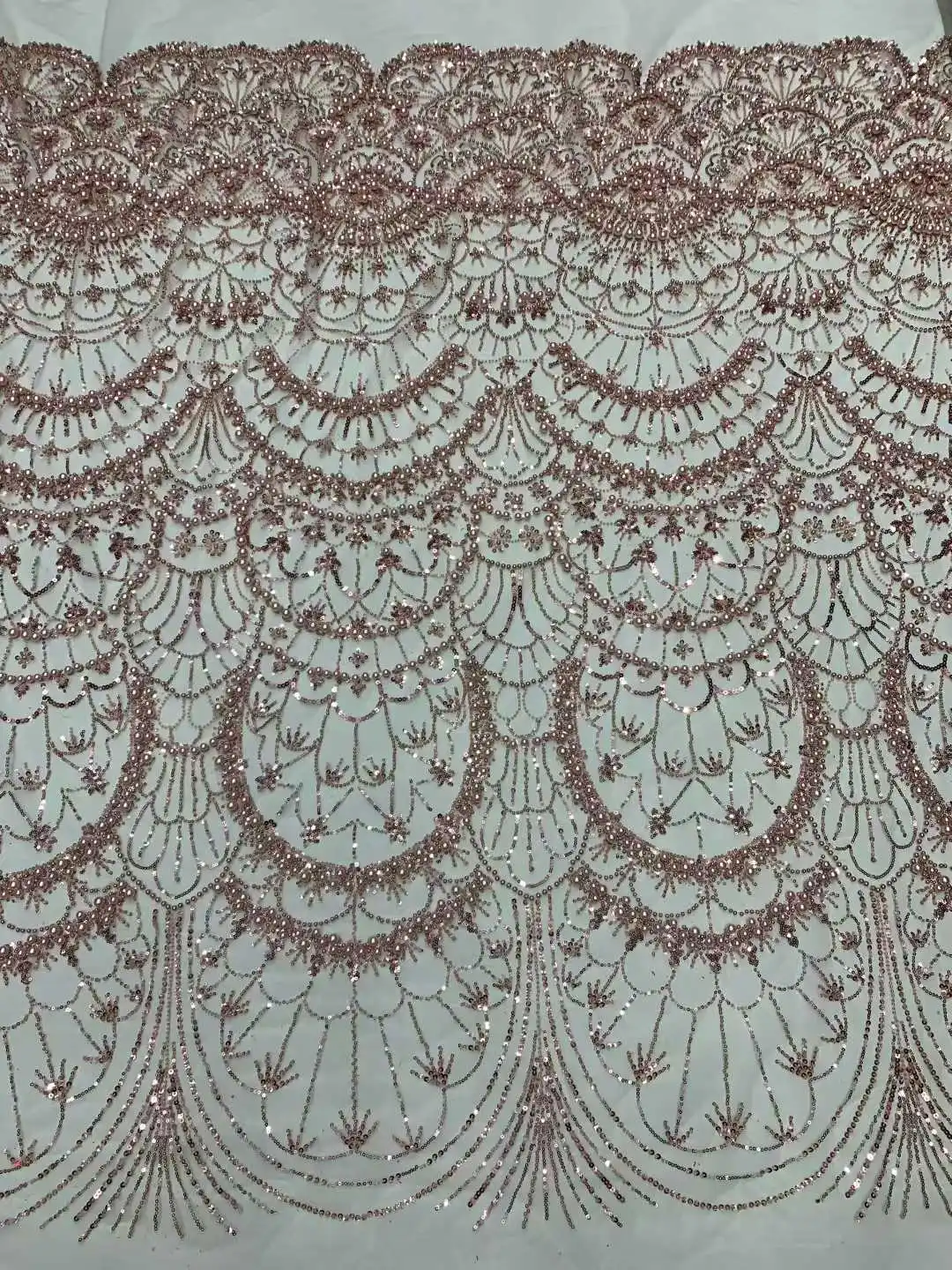 

Wholesale African Mesh Sequins Lace Fabric Sequins Nigerian Groom Lace Fabric French Tulle Lace Fabric For Wedding Party Dresses