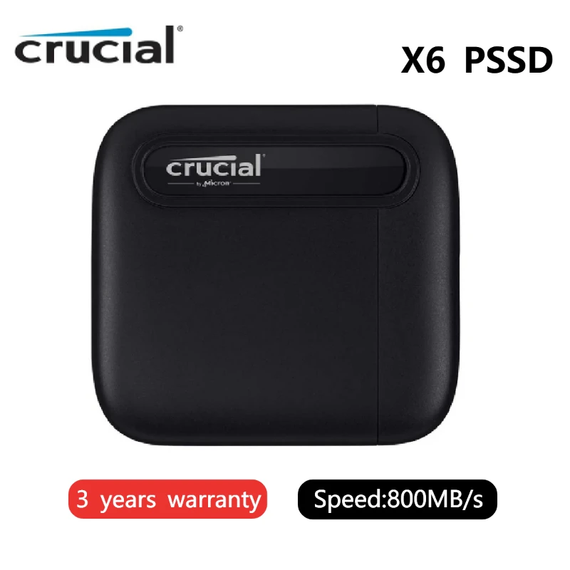 Crucial X6 PSSD 500GB 1TB 2TB External Solid State Drive X9 Pro Portable SSD USB 3.2 Type-C Hard Disk for Dell HP Loptop Mac