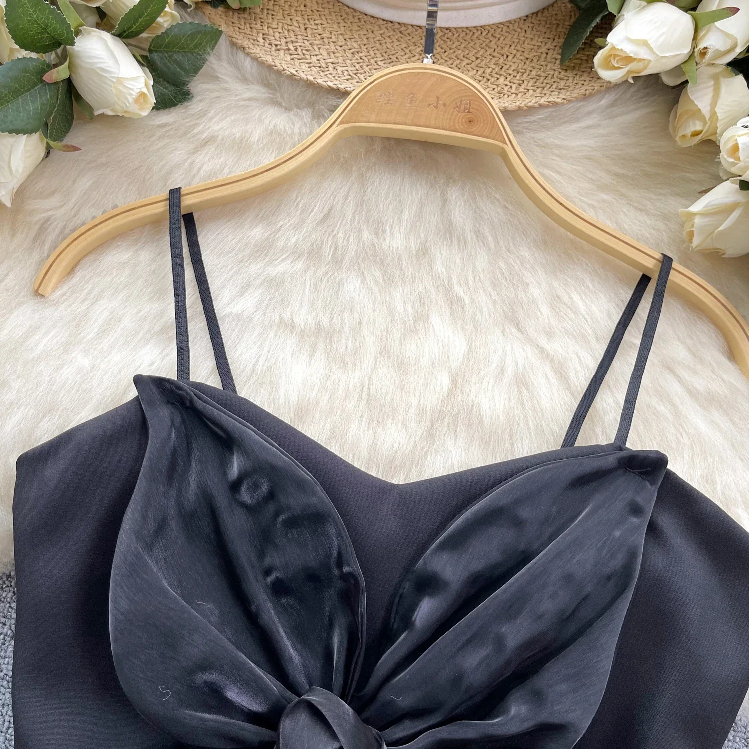 New Chic Vintage sleeveless sweet slim Three-dimensional Flower Tank Top Korean Fashion Summer Beach Women Crop Top