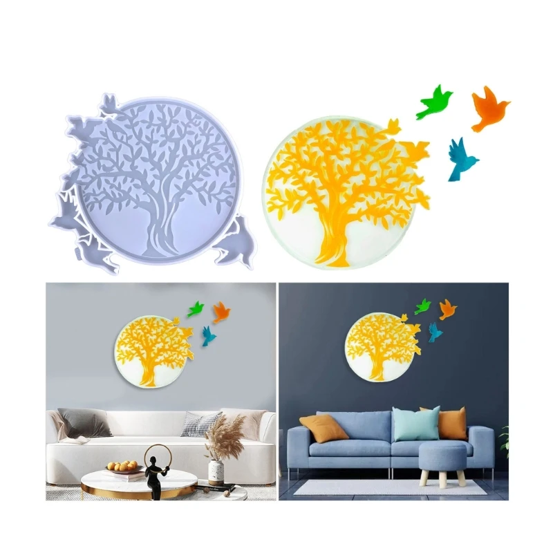 Tree-of-Life Wall Decor Resin Mold Wall Art Silicone Molds for Epoxy Casting Door Tree Wall Art Home Unique Decoration