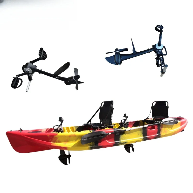 

Double platform boat Double plastic kayak with metal pedals for fishing and entertainment
