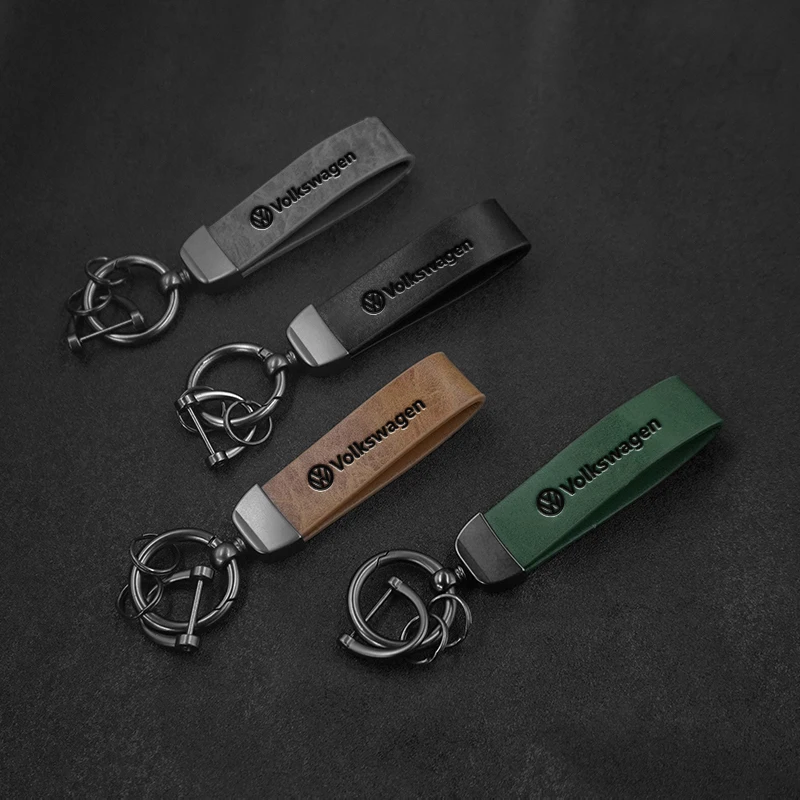 Leather Car Key Anti-lost Pendant Chain Auto Keyring For Volkswagen VW Jetta GLI MK2 GOLF GLI MK6 R RLINE Keychain Accessories