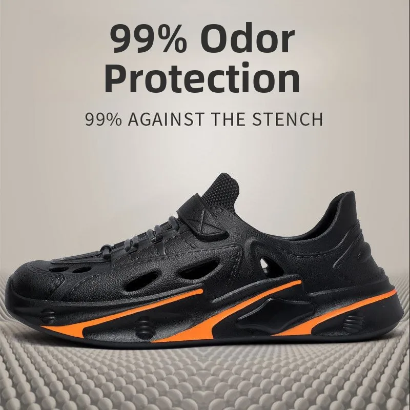 Men's Rain Boots Anti-slip Waterproof Short Tube Work Safety Shoes for Delivery Cyclists Sea Fishing Cool Sandals in Rainy Days