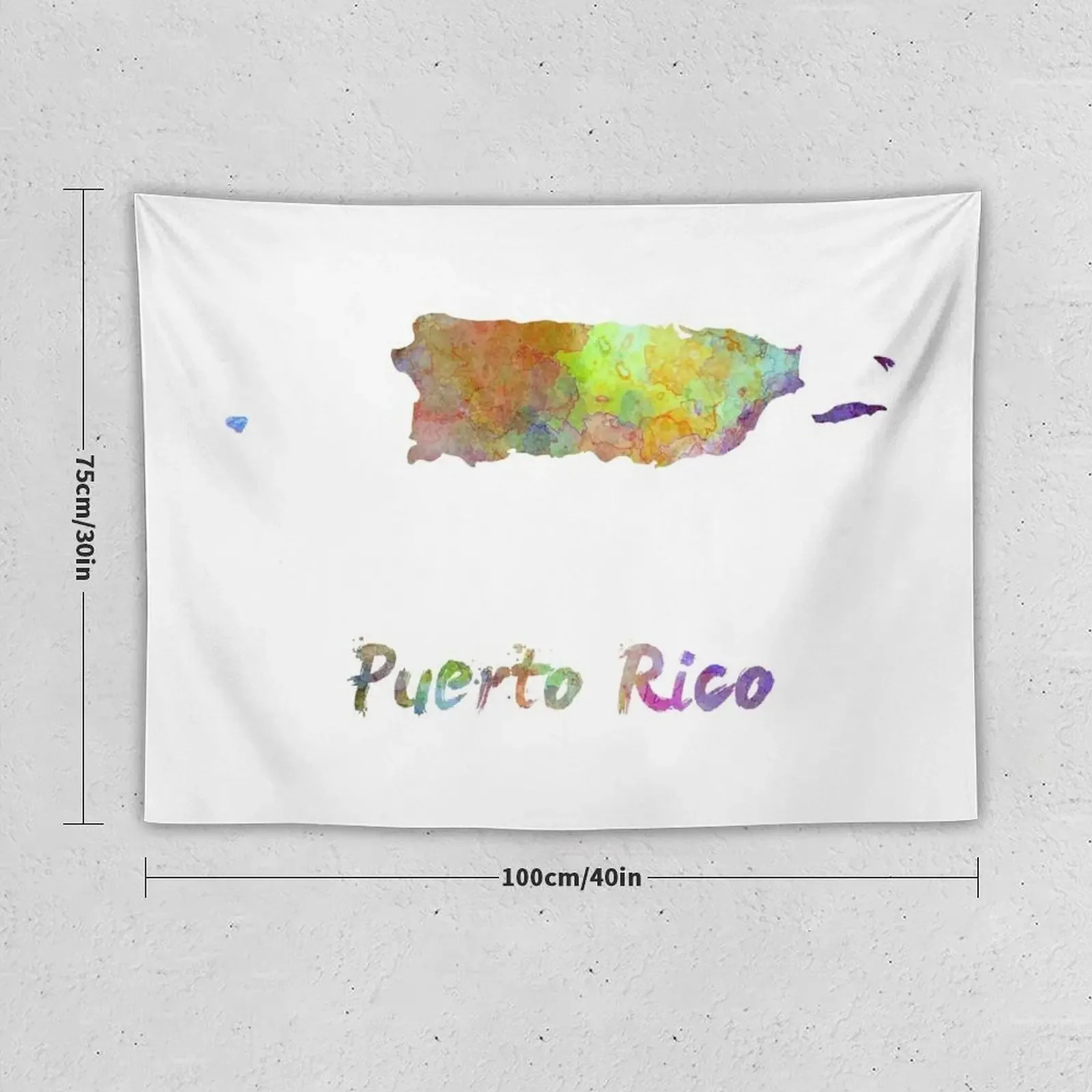 Puerto Ricoin watercolor Tapestry Decoration For Bedroom Aesthetics For Room Wallpaper Tapestry