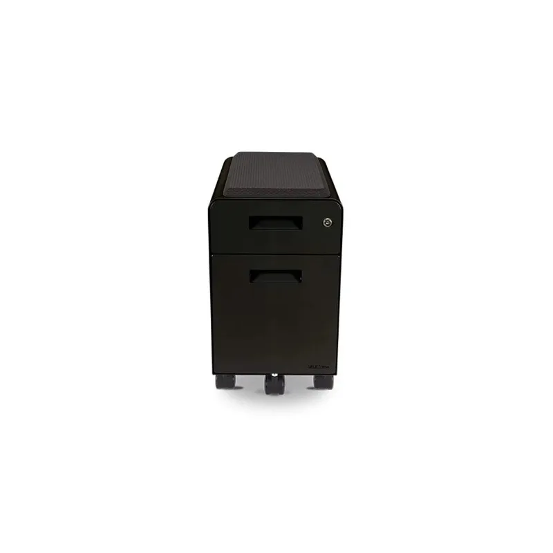 Narrow 2-Drawer File Cabinet with Seat Rolling Storage Mobile Pedestal Box Customized