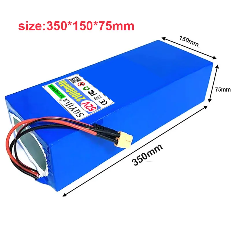 52V 21Ah 18650 Lithium Battery Pack 14S6P Built-in 50A Balanced 2000W High-power Electric Tool Backup Battery