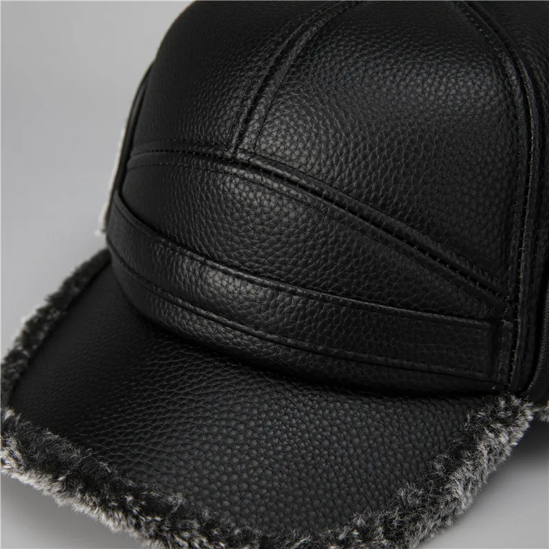 Middle-Aged and Elderly Fathers, Winter Ear Protection, Elderly Men's Peaked Cap, Winter Grandpa Hat 2