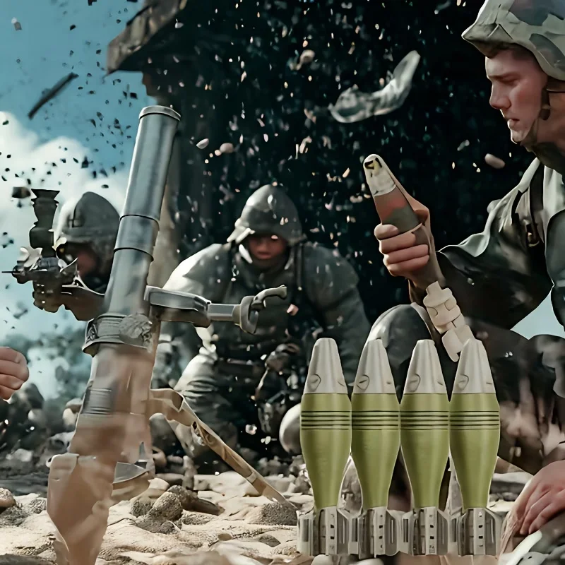 60MM 1:1 mortar shell model, howitzer, military shell, hardcore desktop ornament view 4