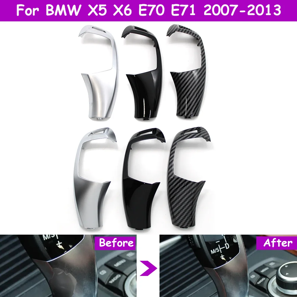 E70 E71 E72 LHD RHD Car Gear Shift Knob Trim Cover Auto P Parking Button Cap For BMW X5 X6 2007-2013 61319116587  61319116588