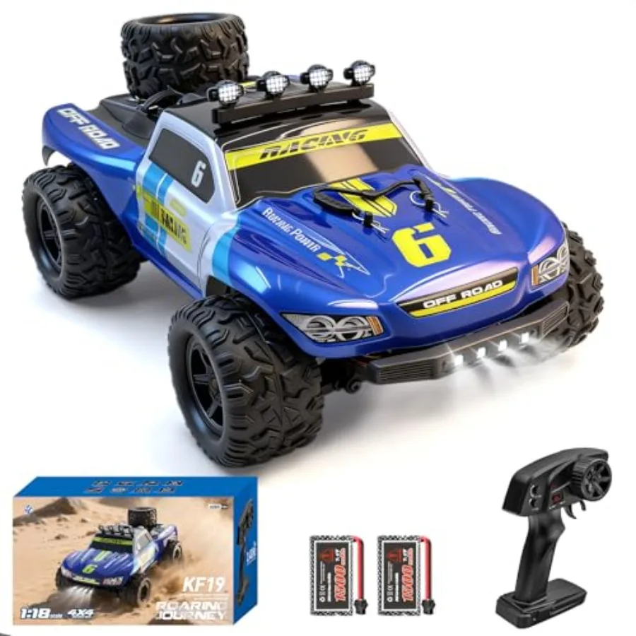 

1:18 Remote Control Cars for Adults 40KM/H High-Speed 4X4 All-Terrain RC Truck with 2 Batteries IPX4 Waterproof 2.4GHz Remote H
