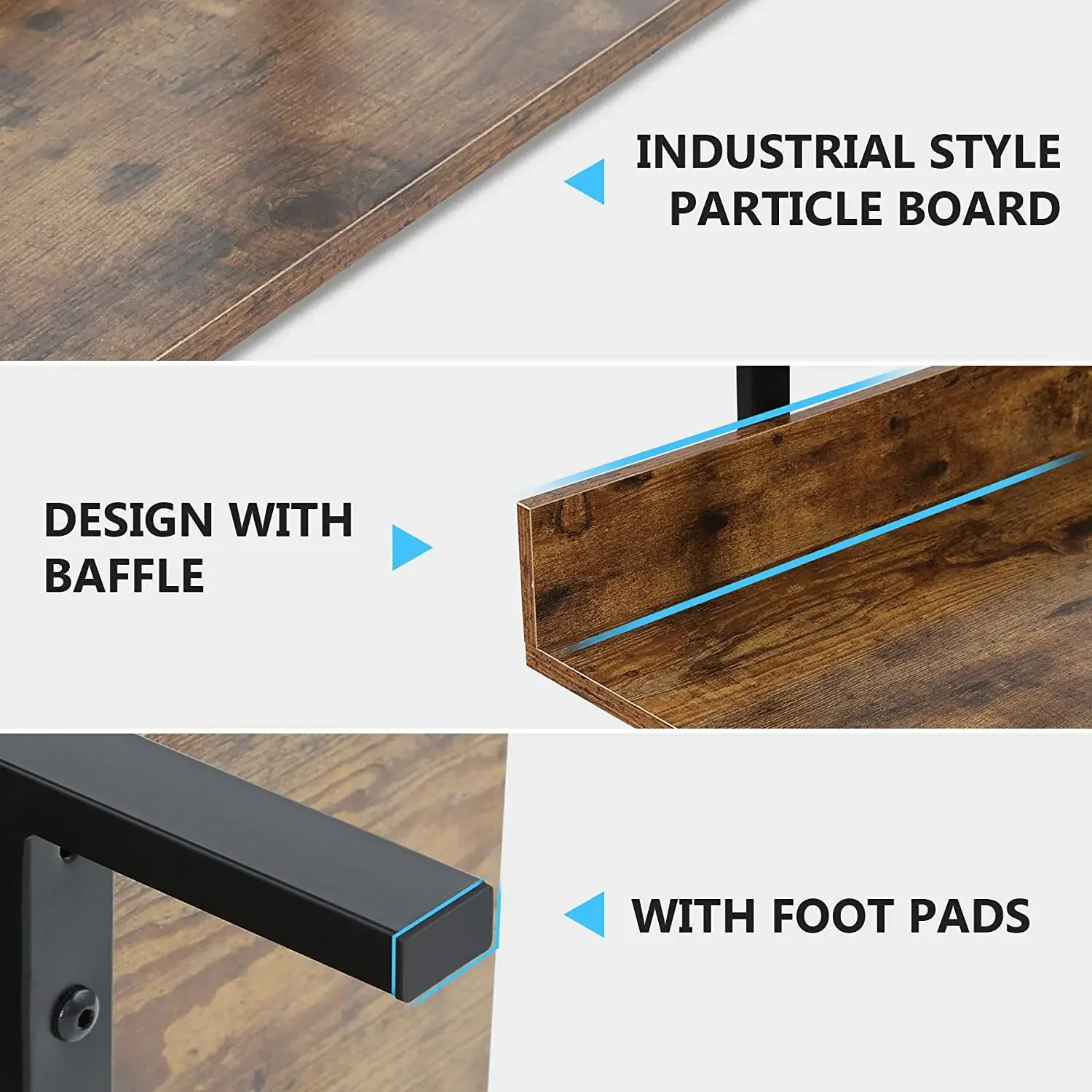 Półka na książki Tribesigns Regał do przechowywania Półka stojąca 5-poziomowa, przemysłowa, solidna półka na książki z ramą żelaznej rury