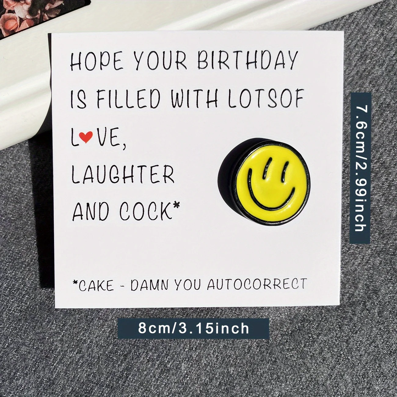 1pc,Unique Happy Birthday Card - Funny and Festive Birthday Gift and Decoration,smile face Pocket Hugging card,Love Gift Small