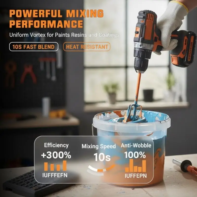 1PCS Hexagonal Shaft Gypsum Paint Mixer Accessory Multi-Functional Electric Drill Stirring Paddle For Mortar Filler