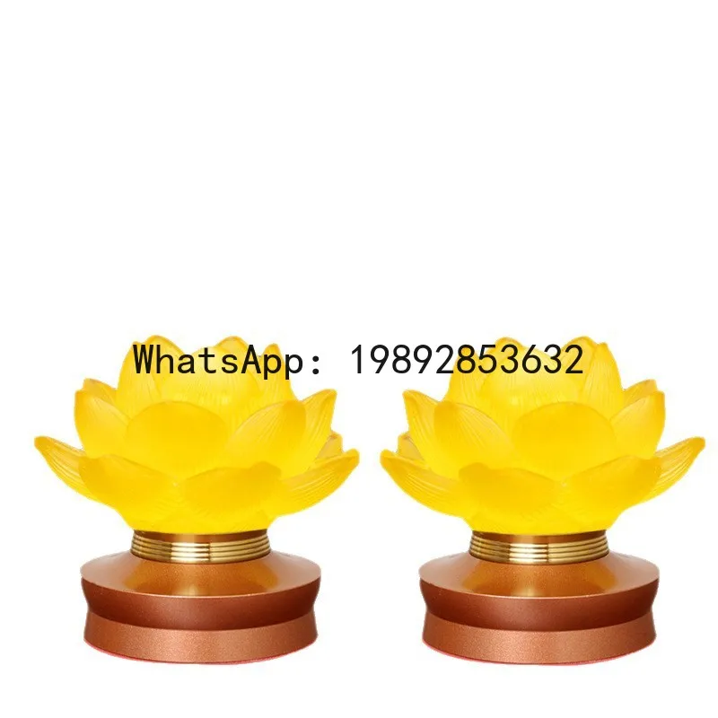 

P4-3 new glazed lotus household pair of led charging Buddha Buddhist hall lamp worship Bodhisattva everbright lamp