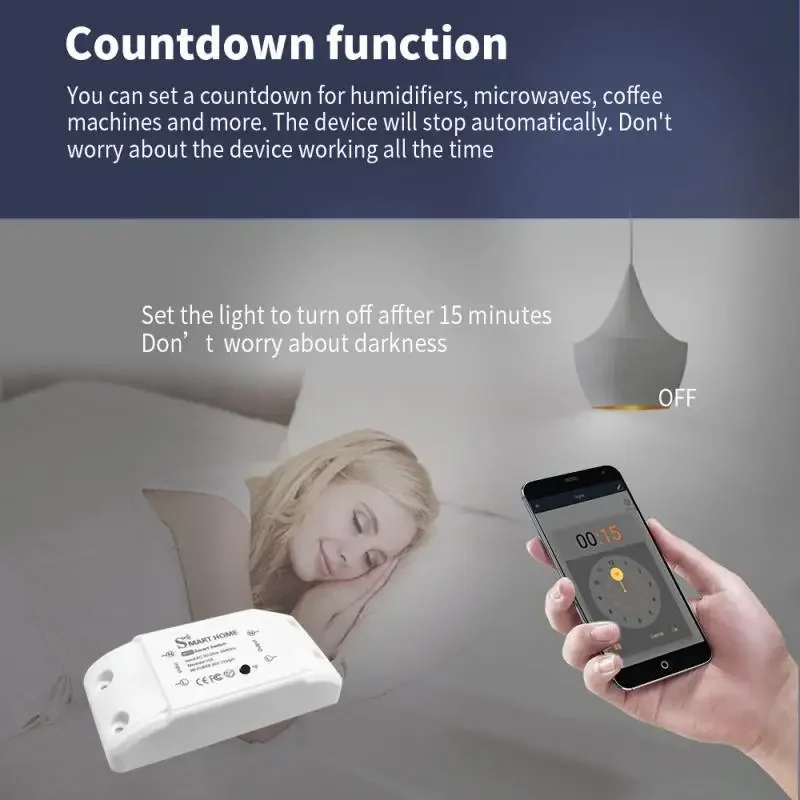 Tuya WIFI Smart Switch 10A Intelligent Switch On-off Device Mobile App Remote Control Timing Switch Work With Alexa Google Home