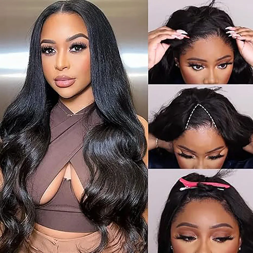 Body Wave U Part Wig Human Hair No Glue V Part Human Hair Wigs No Leave Out No Glue U Part Human Hair Body Wave Wigs for Women