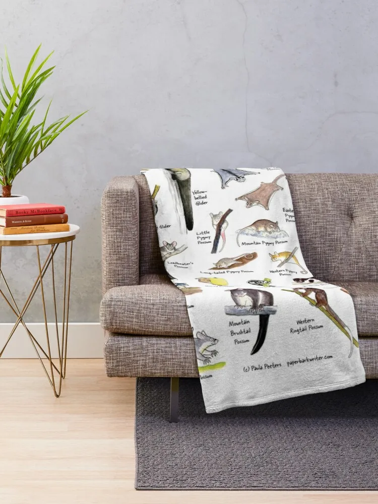 Possums of Australia (with names) Throw Blanket Baby Blankets For Bed Hairys Loose Blankets