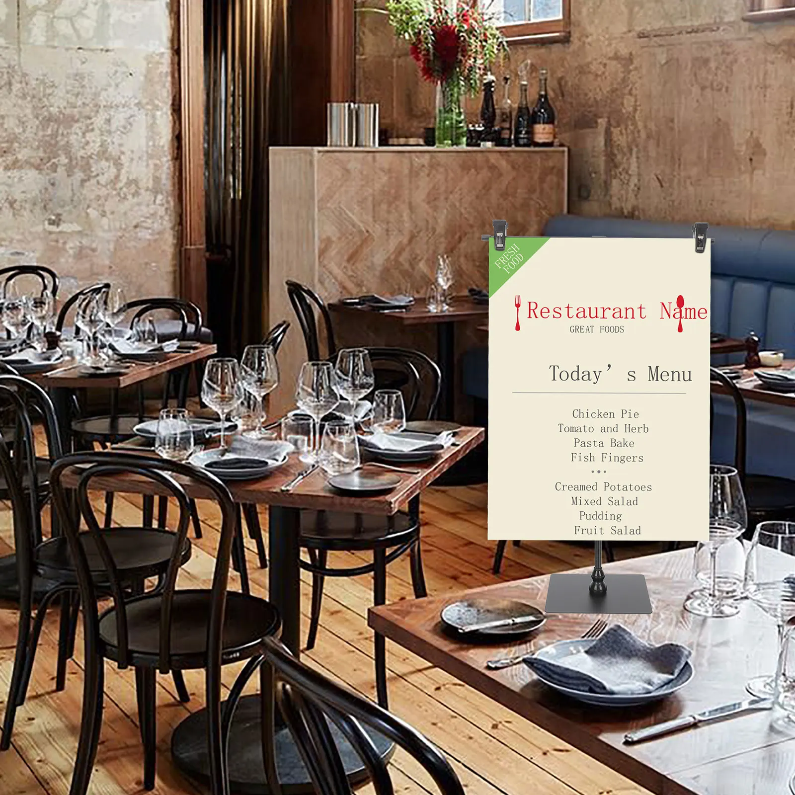 Retractable Poster Easel T-shaped Yard Stakes Height Adjustable Display Stand Black Plastic Vendor Sign Holder