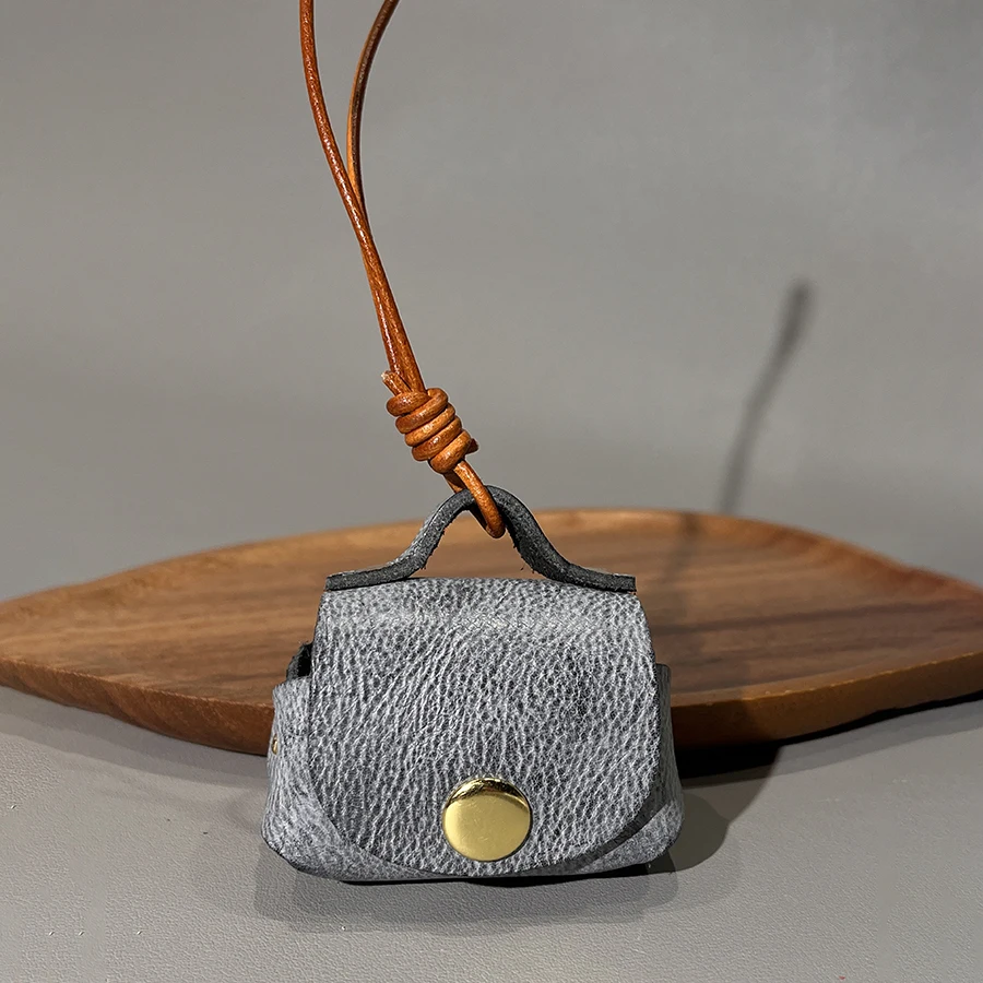 Cow Leather Cute Coin Purses Women's Bags Housekeeper Keychain Coin Wallet Pouch Mini Portable Storage Bag Small Earphone Box