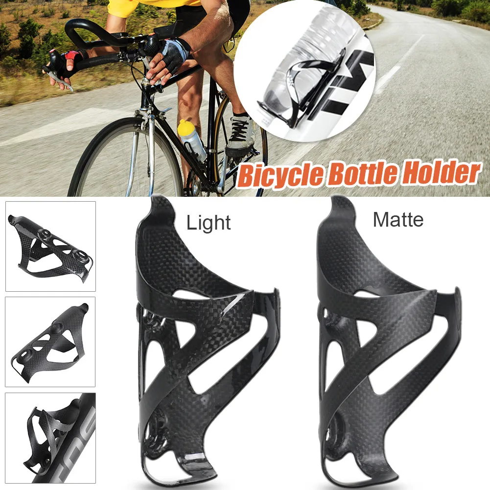 Full Carbon Fiber Bicycle Water Bottle Cage, MTB Road Bike Bottle Holder, Ultra Light Cycle Equipment, Matte and Glossy, 2024