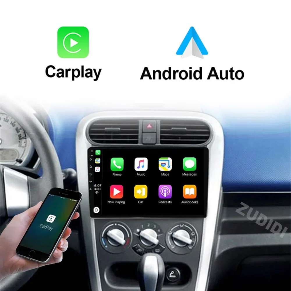 8G 128G 2din Android 13 Auto Autoradio Voor Opel Agila Suzuki Splash Ritz 2008-2014 Multimediaspeler Head Unit Carplay Auto Wifi