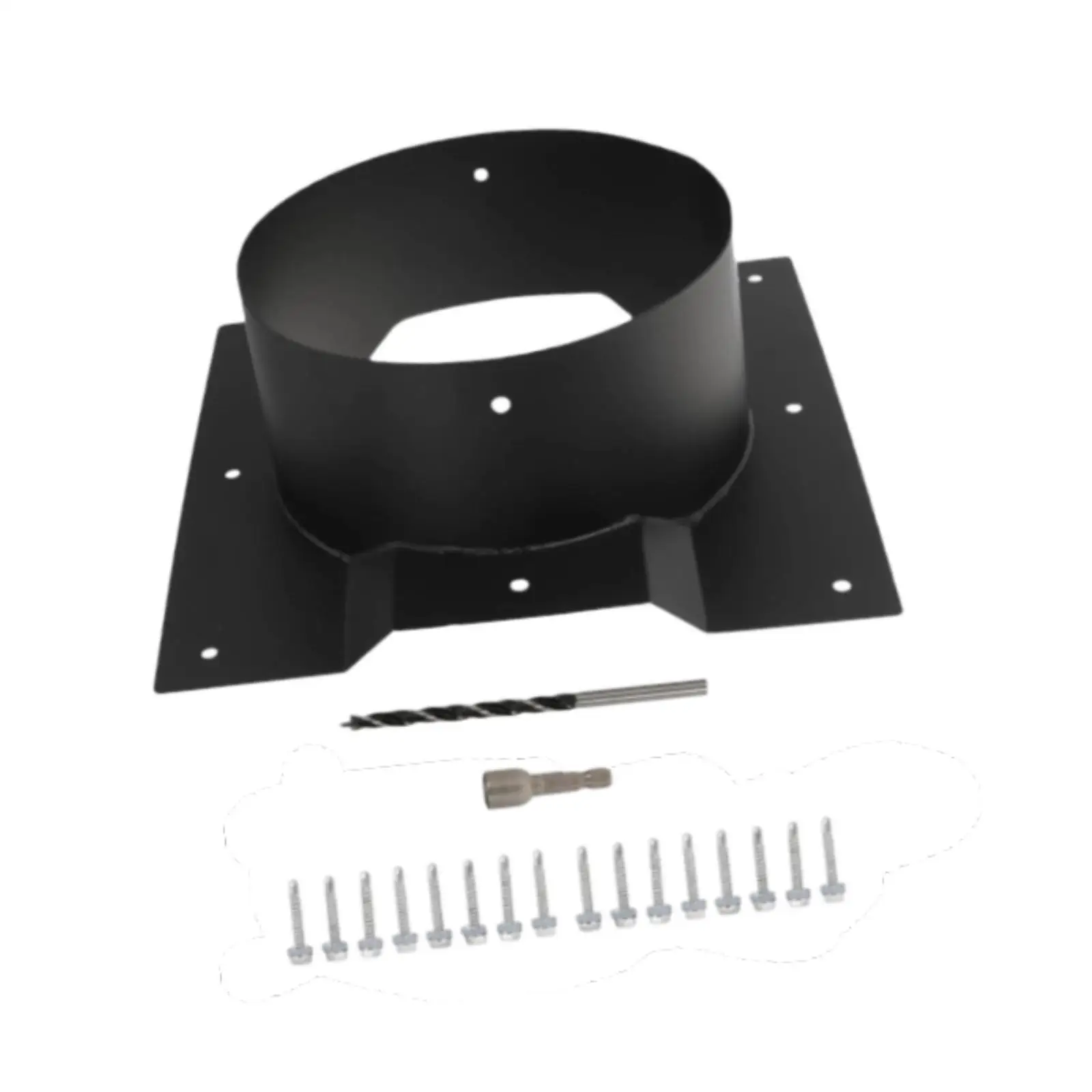 Shipping Container Roof Vent Adapter Black Carbon Steel Leakproof Vents for 8 Inch Round Chimney Use