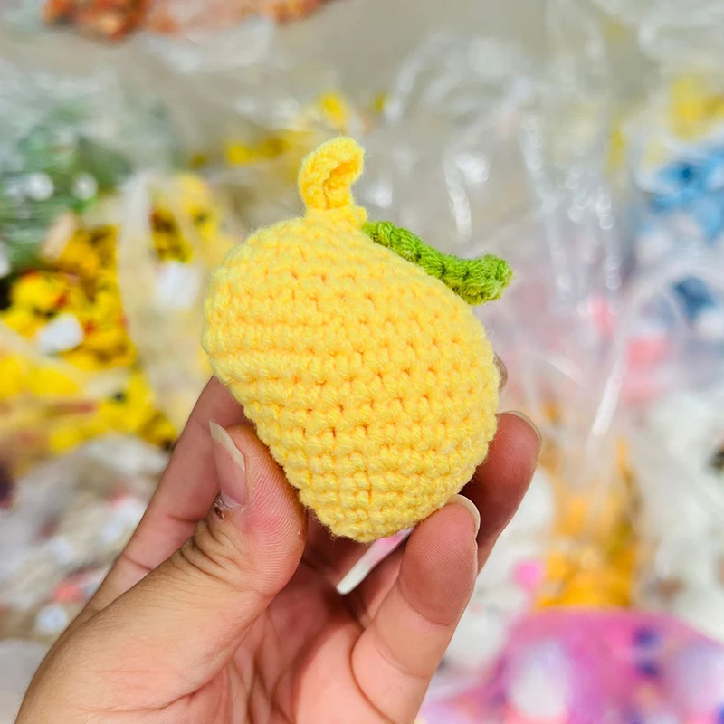 10PCS Handmade Knitted Fruit Pendant Finished Wool keychain Accessory Bag Pendant Handmade DIY Handbag Charms Gifts