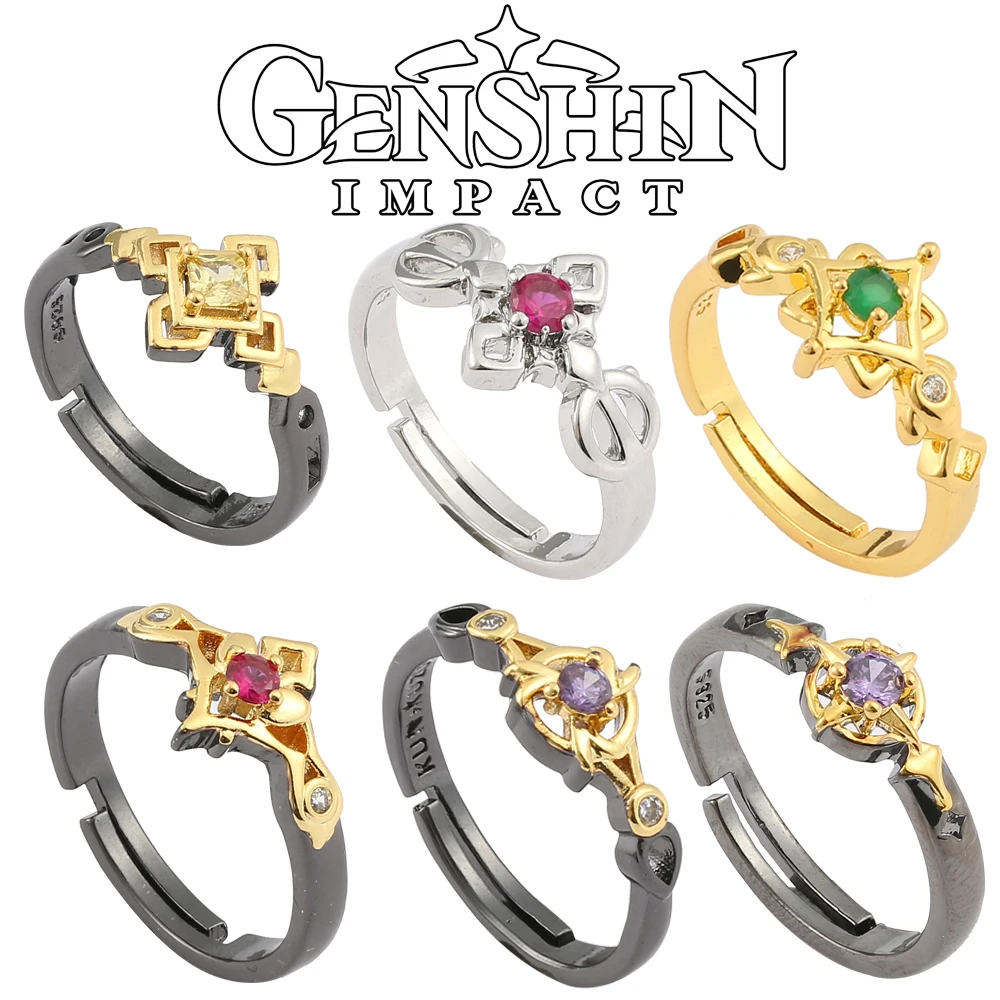 Anime Game Genshin Impact Accessories Metal Adjustable Rings Women Jewelry Fashion Finger Ring Men Accessories