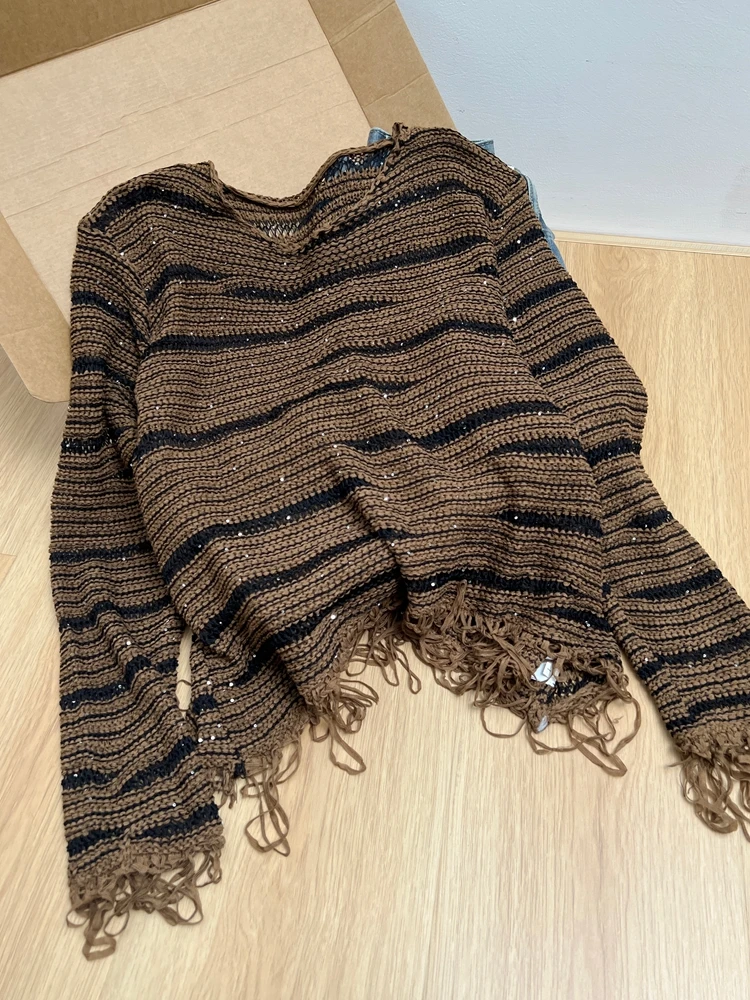 

Корейский свободный вязаный свитер с длинными рукавами для женщин, весенний, больших размеров, красивый, для пышных форм, стройнящий, модный топ