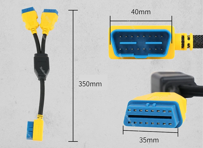 

One Point Two Adapter Cable Reinforced Nylon Car Obd Extension Cable One To Two Splitter
