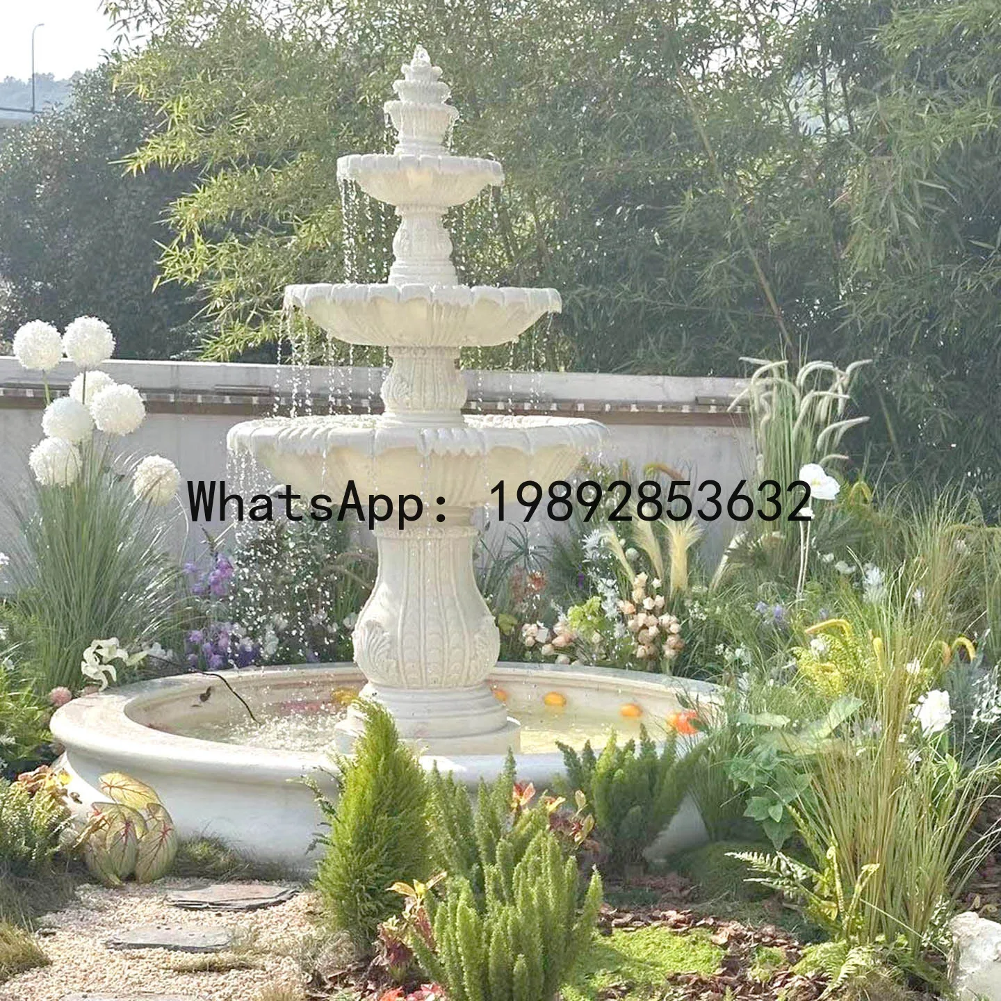CZ Fountain Wishing Pool Flowing Water Ornament Villa Outdoor Courtyard Decoration Landscape Water Pool Wedding