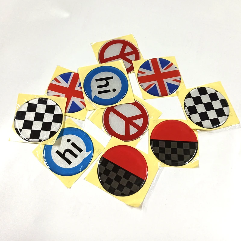 

For Car Front Grill Emblem Badge Logo Decal Replace Sticker Diameter 7.1cm 1#-35# Checker Union Jack Red Heart