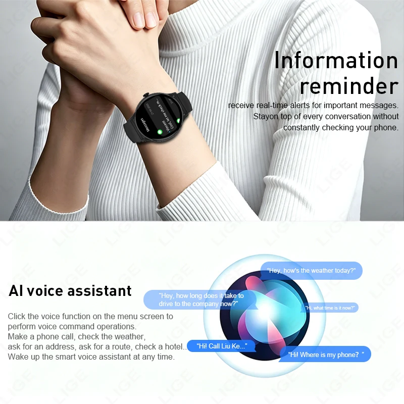 LIGE New Voice Calling Smart Watch 1.26