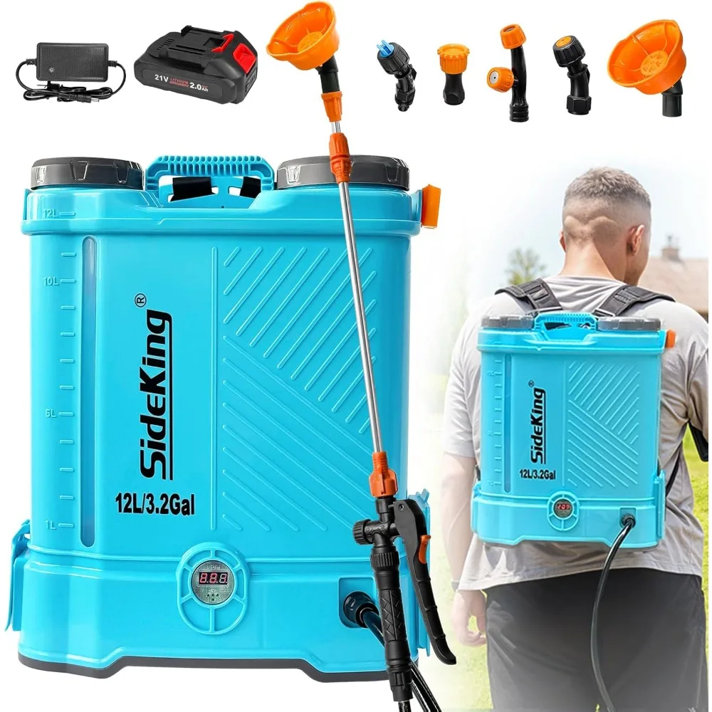 Battery Powered Backpack Sprayer 3.2 Gallon, 0-80 PSI Adjustable Pressure Sprayer Compatible with Makita 18V Battery