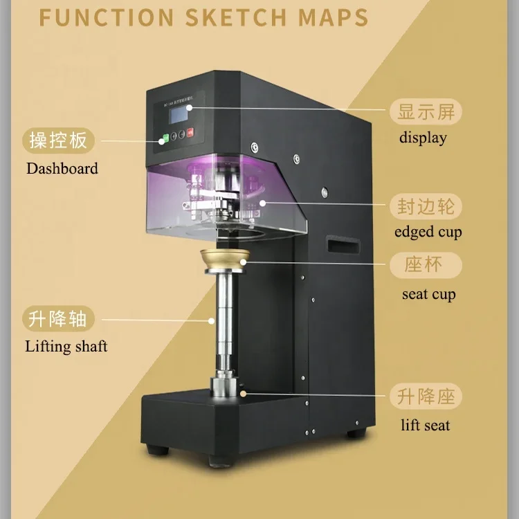 Factory Automatic Rotating Commercial Soda Beer Can Seamer Beverage Bottles Sealing Machine