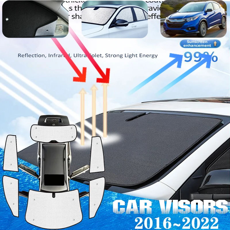 

For Honda HR V Accessories HRV HR-V RU 2016~2022 Car Anti-UV Front Sun Window Visors Sunshade Sun Visors Covers Car Accessories