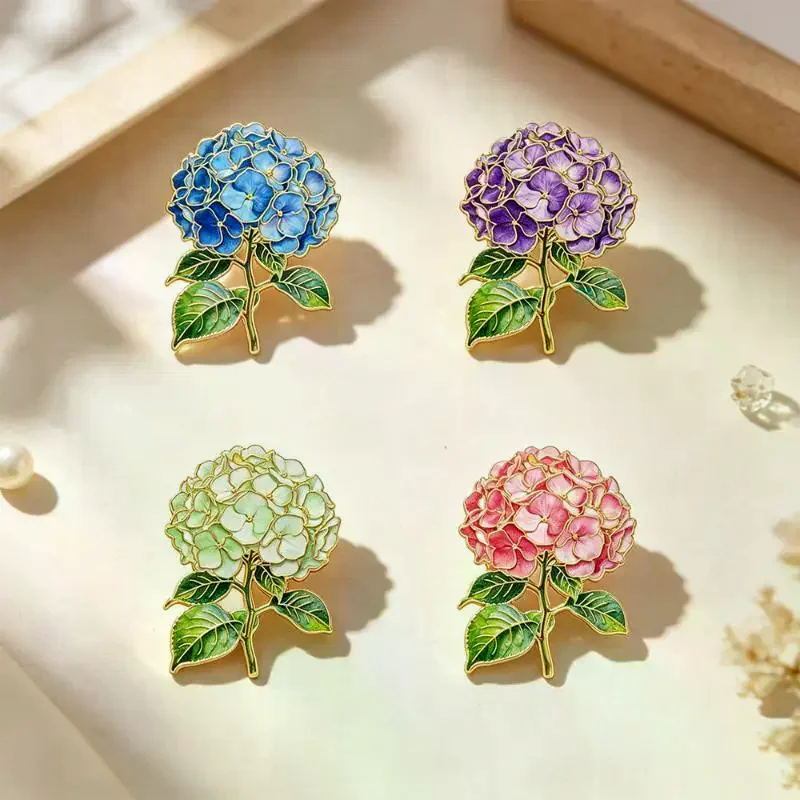 1/4pcs Elegant Botanical Enamel Flower Pins Assorted Plant Lapel Brooches For Women Clothing Accessories