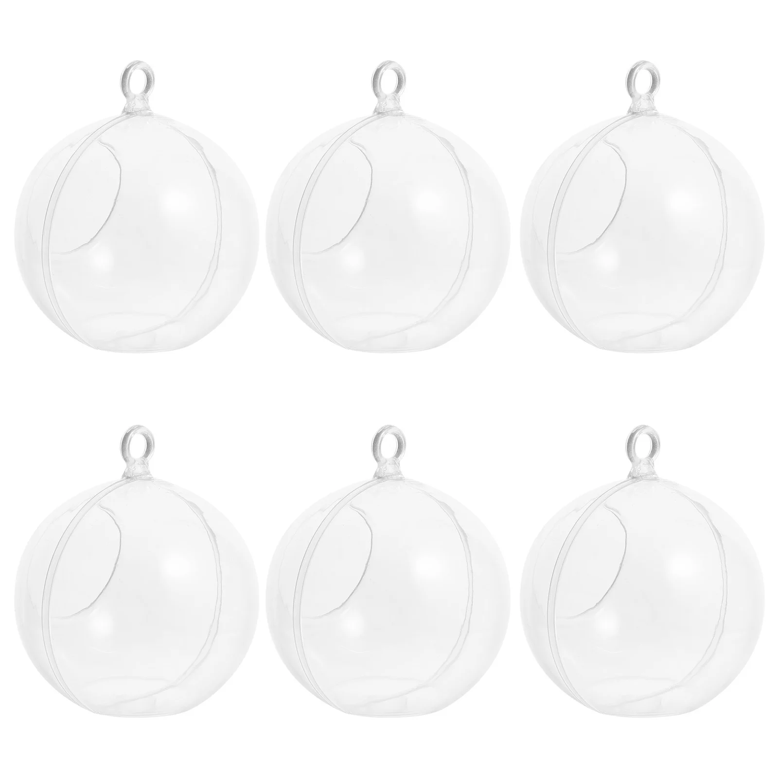 

8 Pcs Clear Plastic Fillable Ornaments Christmas Baubles Hanging Balls for Craft Holiday Home Decor