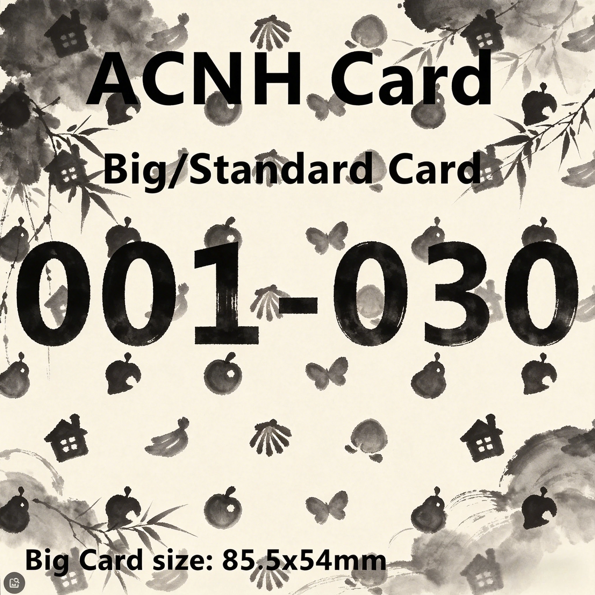 ACNH Card NFC Interactive Game Cards 001-030 Delicate Workmanship Steady Performance Easy To Carry for Outdoor Use 85.5x54mm