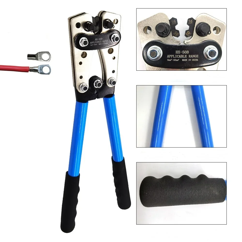Crimper Kit Cold Pressed Terminal Crimping Pliers Tube Terminal Crimper Hex Crimp Tool Multitool Battery Cable Lug Crimping Tool
