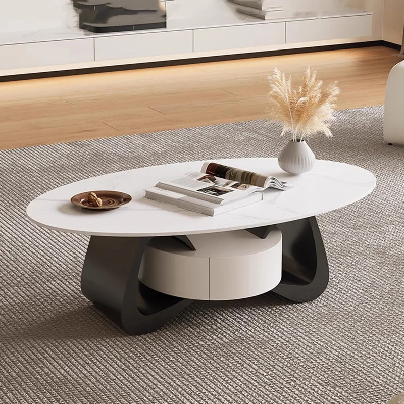 

Modern Storage Coffee Table Trendy Design Hidden Nordic Oval Coffee Table Round Minimalist Living Room Coffee Table Furniture