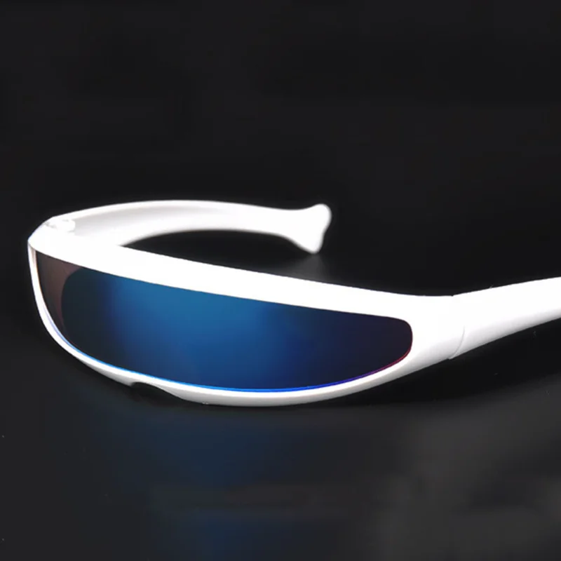 Nouvelles Lunettes de Soleil Futuristes Cyglopées à Verres Miroirs UV400, Style Laser, pour Hommes, Accessoire de Déguisement