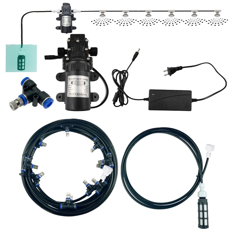 Pump Sprayer Atomizer Electric Pump For Plant Mister Sprinkler System High Pressure Water Fogger Machine 6-18 Meters Kit