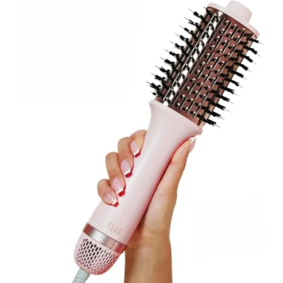 5-in-1 Hair Blow Dryer Brush for salon-style styling, lightweight ABS plastic body in matte black, 3X fast drying with 110000RP
