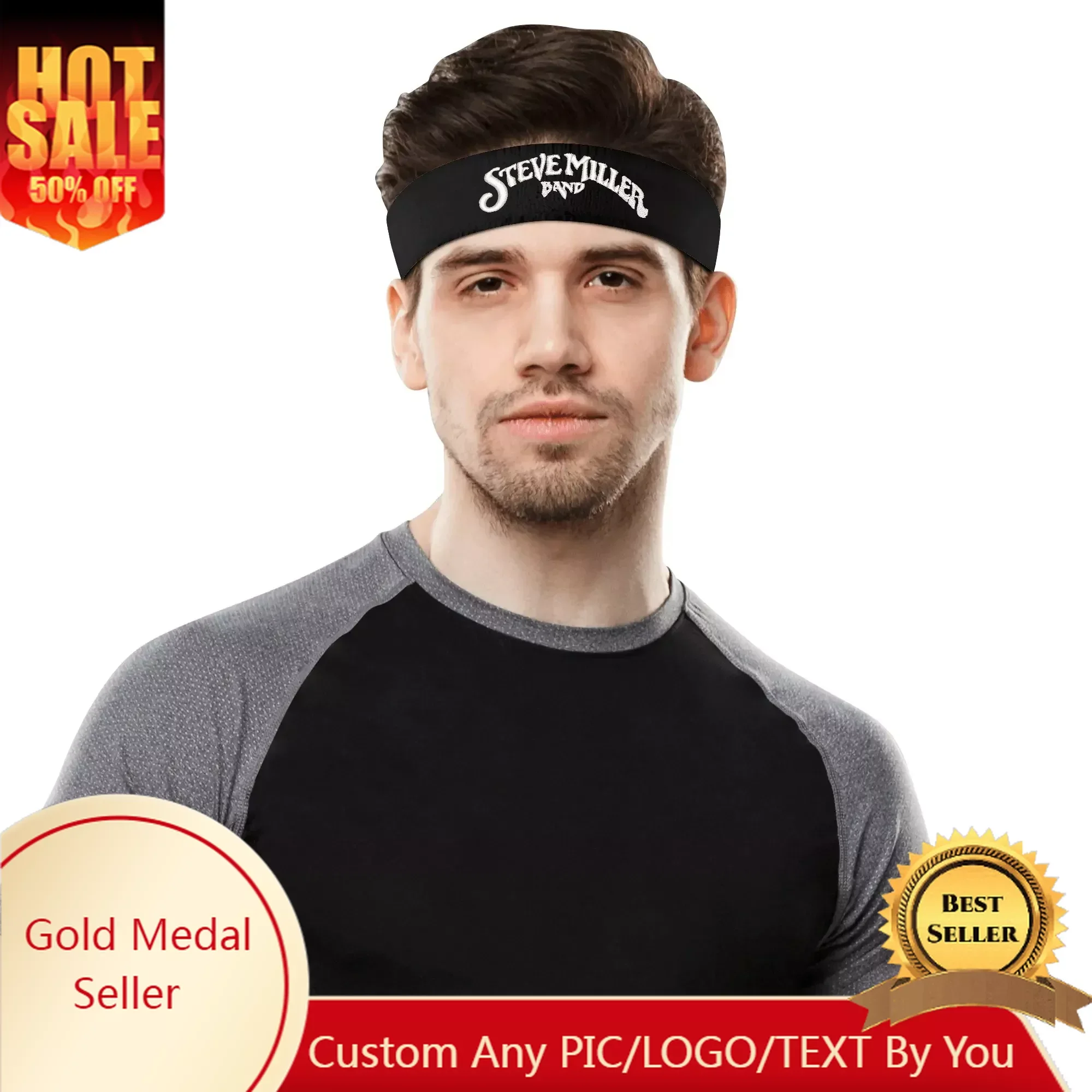 

Steve Miller Band Embroidered Sports Headband Mens Womens Sweatband Bandana Fitness Sweat Absorb Band Name & Team Name & Colors