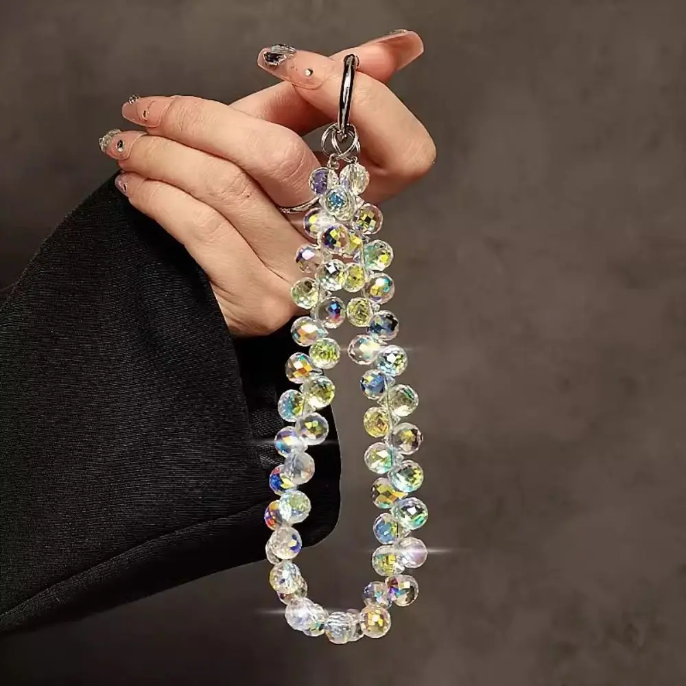 

Stylish Glitter Crystal Bead Detachable Colorful Crystal Bead Keychain Transparent Bag Women Girls