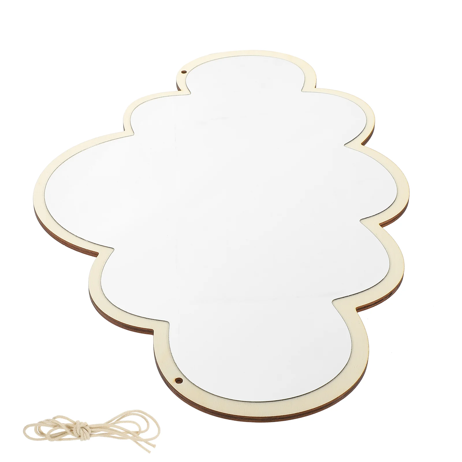 

Children's Room Wall Hanging Decorative Mirror Nordic Home Decoration Wavy Cloud Vanity Retro Creative Bathroom Wood Frame