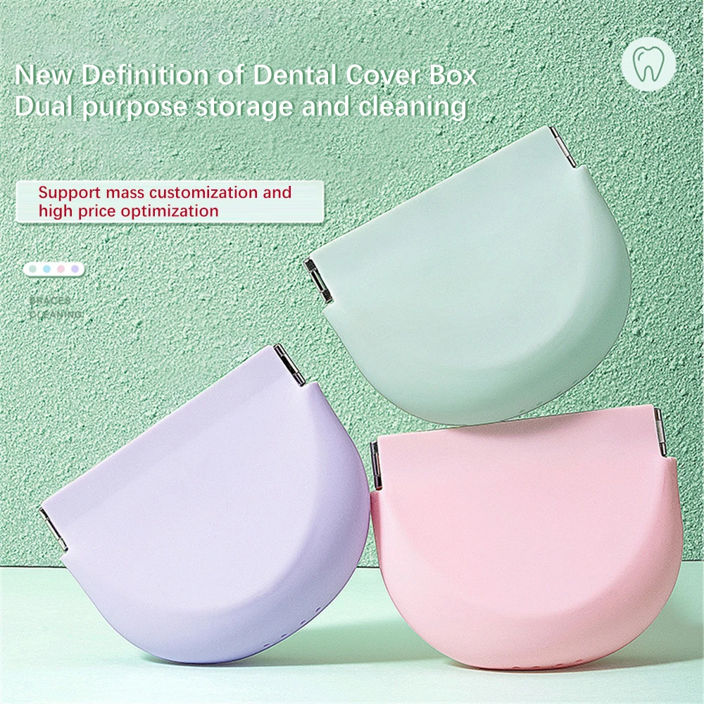 Silicone Orthodontic Retainer Case Denture Storage Box Invisible Braces Box Mouth Guard Container False Teeth Holder Organizer